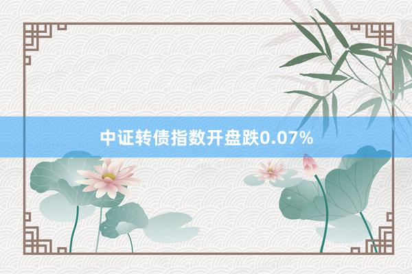 中证转债指数开盘跌0.07%