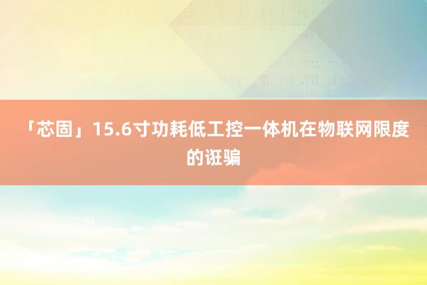 「芯固」15.6寸功耗低工控一体机在物联网限度的诳骗