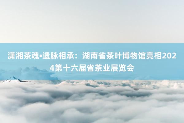 潇湘茶魂•遗脉相承：湖南省茶叶博物馆亮相2024第十六届省茶业展览会