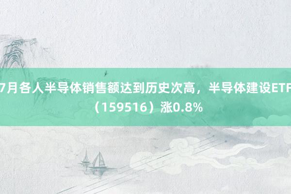 7月各人半导体销售额达到历史次高，半导体建设ETF（159516）涨0.8%